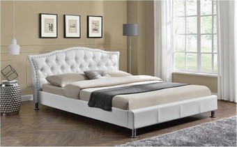 Georgio Fabric Bed - White